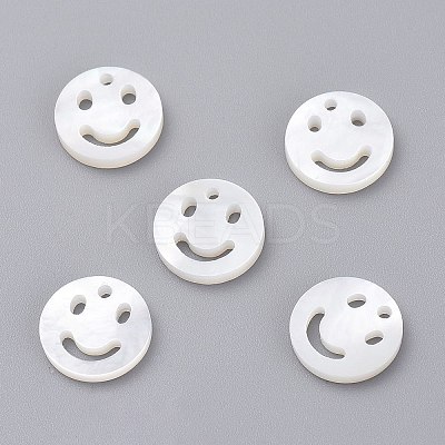 Natural White Shell Mother of Pearl Shell Charms LS-SSHEL-L018-002-1