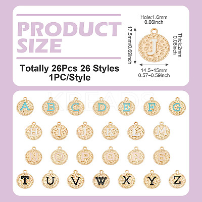 26Pcs 26 Styles Alloy Enamel Pendants ENAM-TA0003-49-1