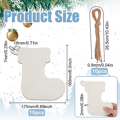 Unfinished 1 Set Wood Pendant Decoration WOOD-SP0001-31K-1
