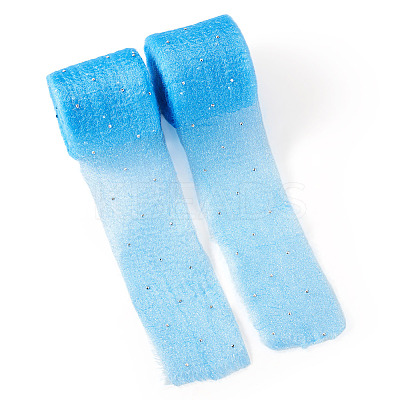 2Rolls Polyester Hot-fix Rhinestone Raw Edges Ribbon OCOR-TA0003-95K-1