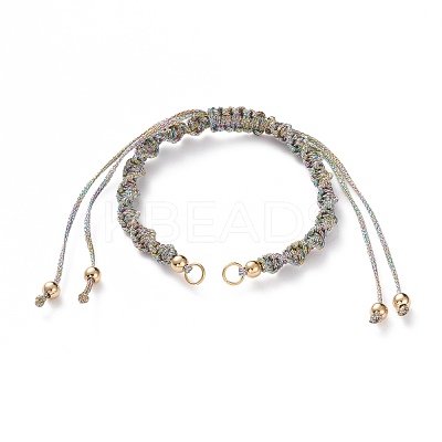 Adjustable Polyester Braided Cord Bracelet Making AJEW-JB00848-08-1