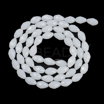 Electroplate Imitation Jade Glass Beads Strands EGLA-N013-J8mm-D03-1