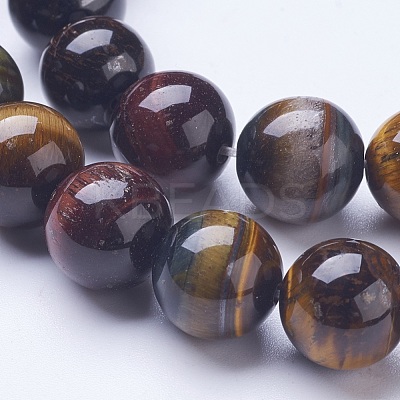 Natural Multi-Color Tiger Eye Beads Strands G-D855-07-12mm-1