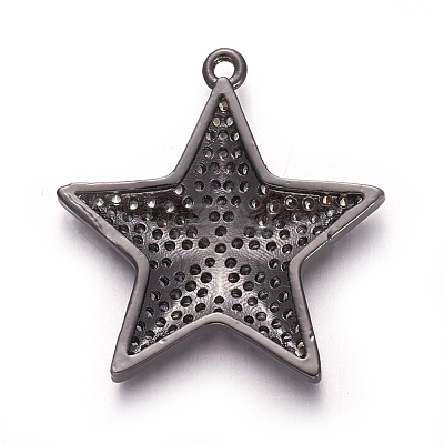 Brass Micro Pave Cubic Zirconia Pendants ZIRC-E158-02B-1