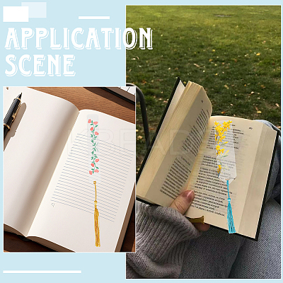 DIY Bookmark Making Kits. with Transparent Acrylic & Polyester Tassel Decoration DIY-SP0001-92E-1