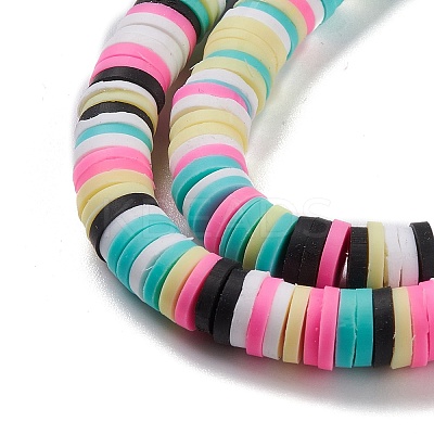 Handmade Polymer Clay Beads Strands CLAY-R089-6mm-153-1