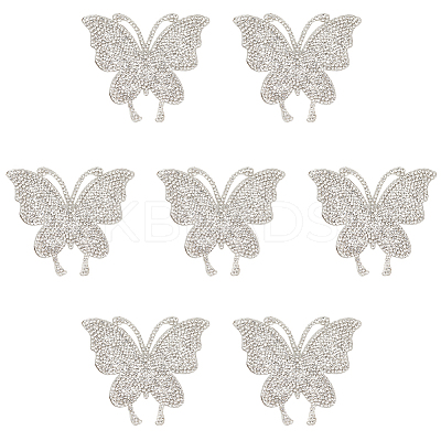 7Pcs Butterfly Hotfix Rhinestone Iron on/Sew On Patches DIY-DR0002-04A-1