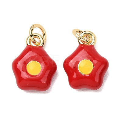 Brass Enamel Pendants KK-CJC21A4-01G-06-RS-1