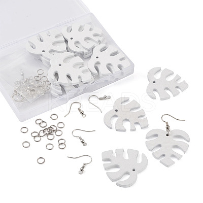 DIY Monstera Leaf Dangle Earring Making Kits DIY-TA0008-38-1