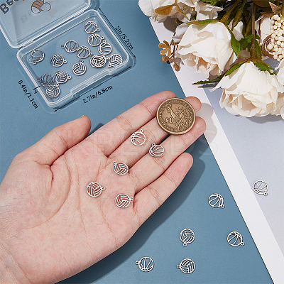 30Pcs 2 Styles 304 Stainless Steel Charms STAS-BBC0006-10-1