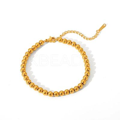 Stainless Steel Round Beaded Bracelets for Women HY4237-1-1
