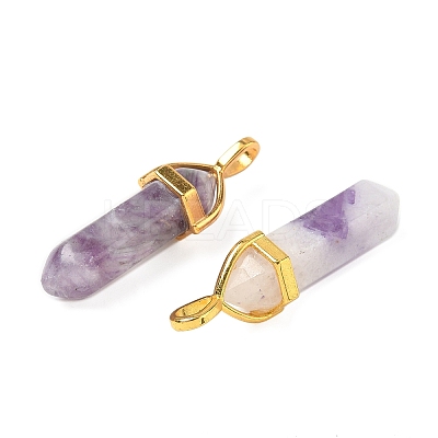 Natural Charoite Pointed Pendants G-G902-A03-1