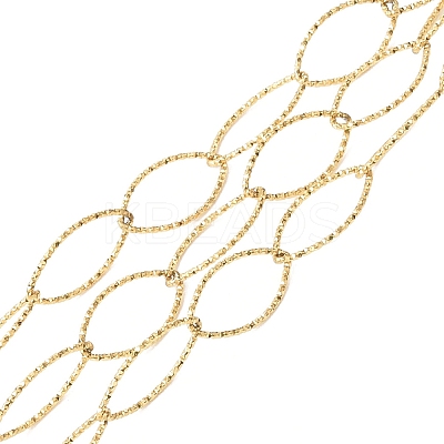 Ion Plating(IP) 304 Stainless Steel Textured Horse Eye Link Chains CHS-I020-01A-G-1