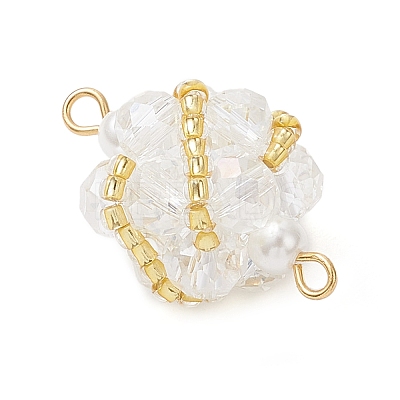Glass Beaded Round Sphere Links PALLOY-MZ00874-07-1