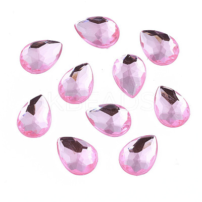 Acrylic Rhinestone Flat Back Cabochons GACR-Q010-10x14-04-1