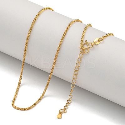 Brass Wheat Chain Necklaces for Women NJEW-U011-09G-1