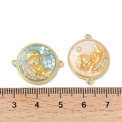 Epoxy Resin & Shell Connector Charms KK-K380-11A-G-1