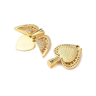 Brass Micro Pave Cubic Zirconia Openable Pendants KK-D012-02G-1