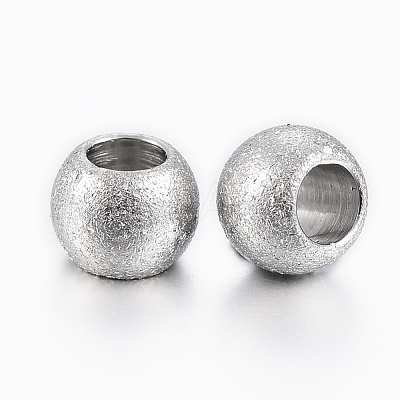 Tarnish Resistant 202 Stainless Steel Textured Beads STAS-K154-A-72P-1