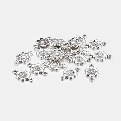 Tibetan Style Alloy Flower Links Connectors LF5093Y-1