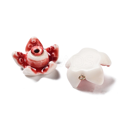 Eyeball Theme Opaque Resin Enamel Pendants RESI-D076-02D-1