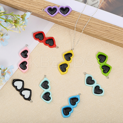 45Pcs 9 Colors Opaque Resin Pendants RESI-GL0001-06-1
