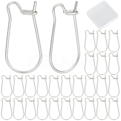 100Pcs 304 Stainless Steel Hoop Earrings Findings STAS-CN0001-48B-1