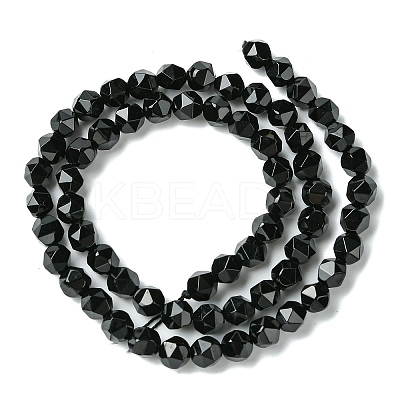 Natural Black Onyx Beads Strands G-K066-13-6mm-1