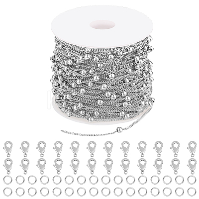 DIY Brass Curb Chain Bracelet Necklace Making Kit DIY-BBC0001-87P-1