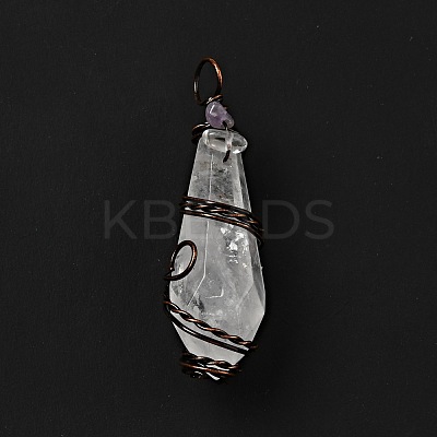Natural Quartz Crystal Pointed Big Pendants G-G860-03R-07-1