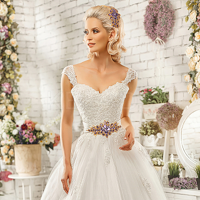 Rhinestone Flower Appliques DIY-WH0504-99A-1