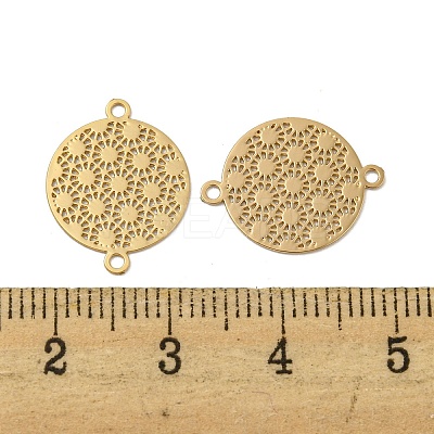 Rack Plating Brass Filigree Connector Charms KKC-D001-09KCG-1