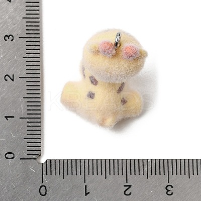 Flocking Opaque Resin Pendants RESI-G123-01Y-1