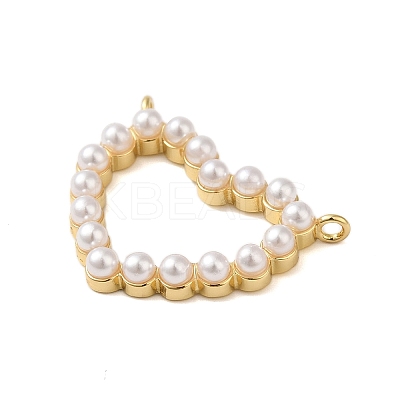 Rack Plating Brass & Glass Pearl Pendants KK-S372-09G-1