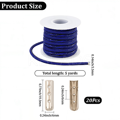 5 Yards Rhinestone Synthetic Rubber Cords OCOR-SP0001-33D-1