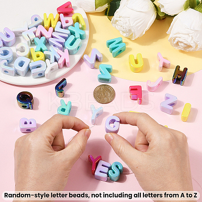 50Pcs UV Plating Opaque Acrylic Beads TACR-SP0001-38-1