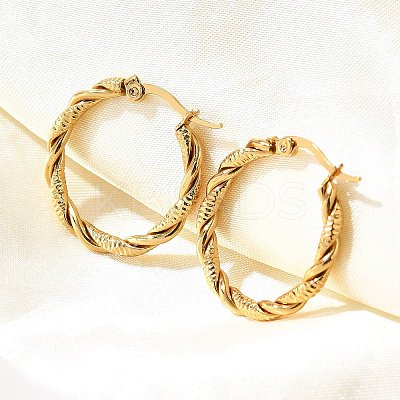 201 Stainless Steel Hoop Earrings LS-EJEW-Q026-09G-1