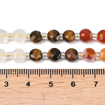 Natural Agate(Dyed & Heated) & Dyed White Jade & Tiger Eye Beads Strands G-Z135-B09-1