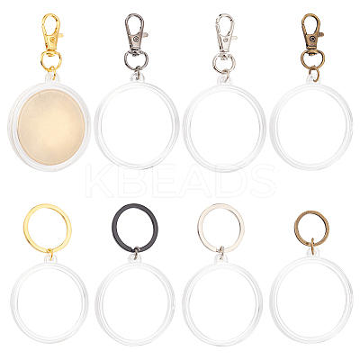 2 Sets 2 Style Commemorative Coin Acrylic Pendant Keychain Sets KEYC-FG0001-08-1