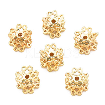 Brass Double Bead Caps KK-N259-09-1