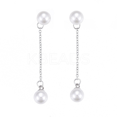 304 Stainless Steel Chain Tassel Earrings EJEW-I248-12-1