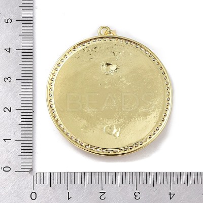 Rack Plating Brass Micro Pave Clear Cubic Zirconia Pendants KK-K341-53B-G-1