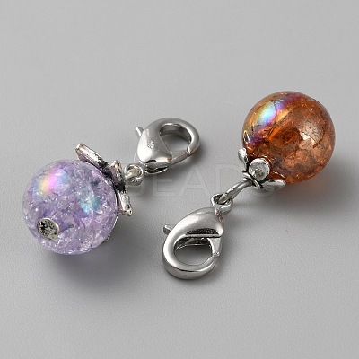 Crackle Plastic Round Pendant Decoration KEYC-CJC0001-01P-1