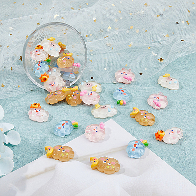 50Pcs 5 Styles Translucent Cloud Resin Cabochons RESI-FH0001-59-1