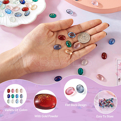 110Pcs 11 Colors Transparent Resin Cabochons CRES-CW0001-03-1