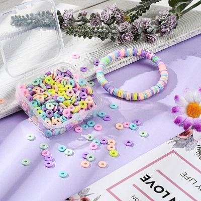 Handmade Polymer Clay Beads Strands CLAY-YW0001-19A-1