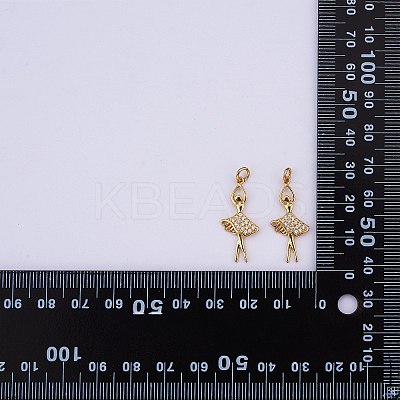 5Pcs Rack Plating Brass Micro Pave Cubic Zirconia Pendants KK-SZ0005-95-1