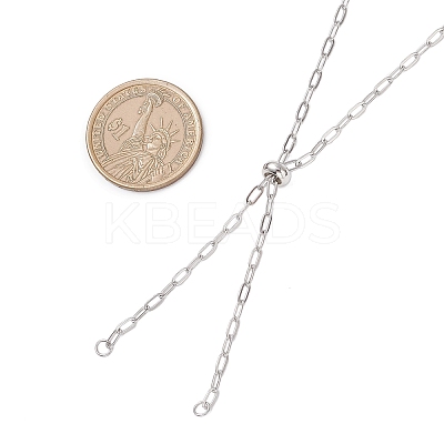 2.5MM 304 Stainless Steel Paperclip Chain Slider Necklace Making AJEW-JB01408-1
