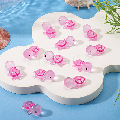 12Pcs Luminous Translucent Resin Sea Animal Cabochons RESI-TA0004-56B-1