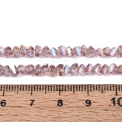 Electroplate Transparent Glass Beads Strands GLAA-N021-4mm-25-1